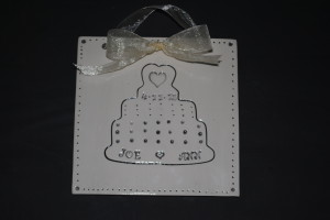 standard square personalized with wedding cake black detail